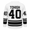 TOHIGH Trikot Rückseite – Weißes Premium Shirt mit schwarzer 40 und TOHIGH Aufdruck