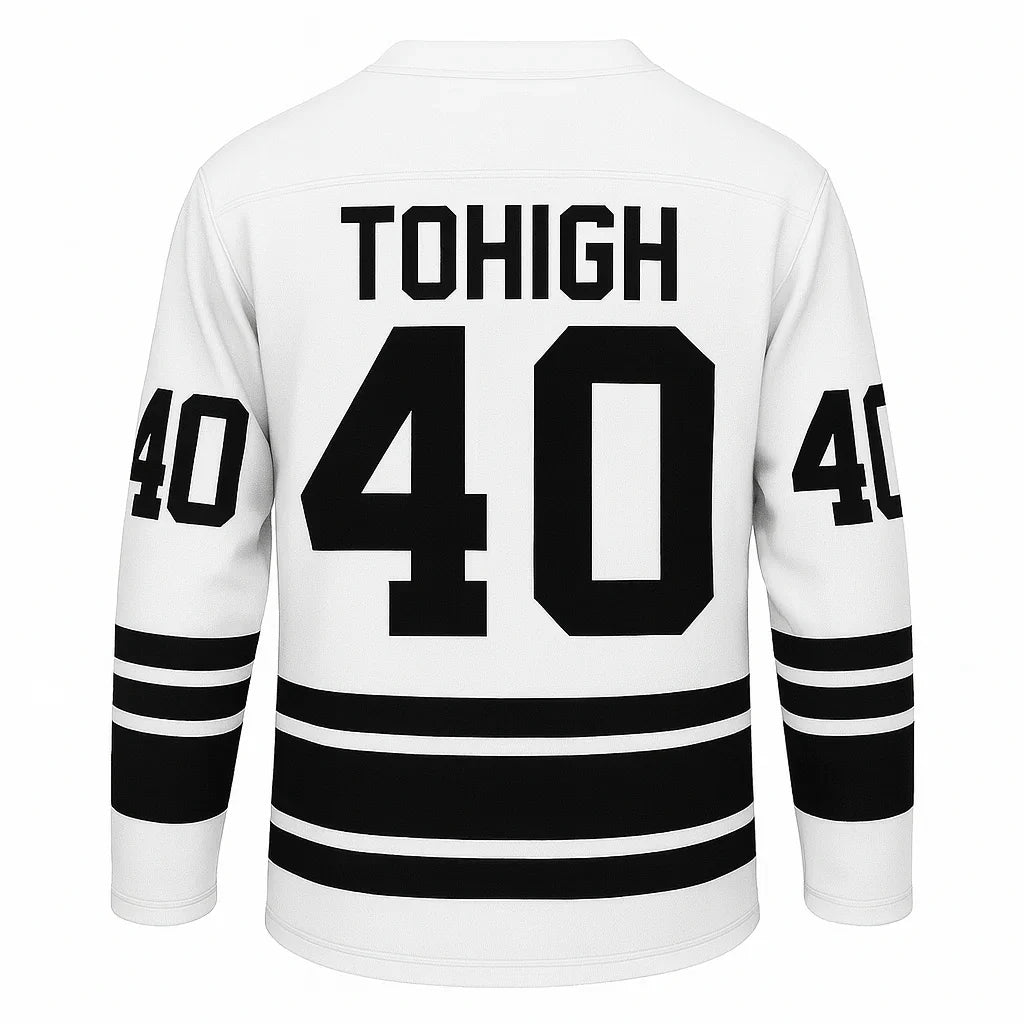 TOHIGH Trikot Rückseite – Weißes Premium Shirt mit schwarzer 40 und TOHIGH Aufdruck